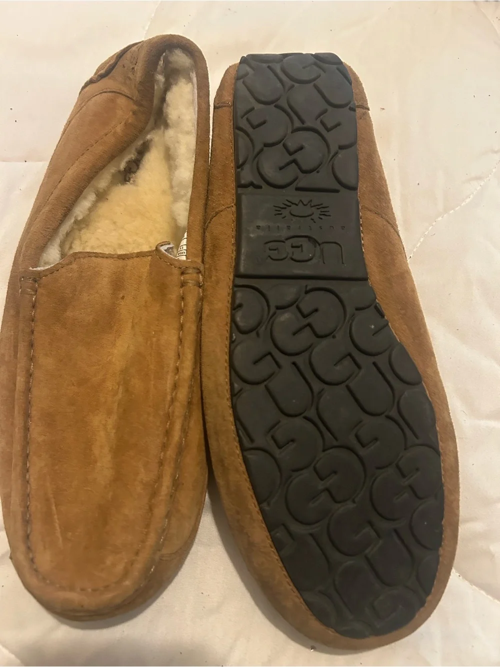 UGG Men's Suede Shearling Loafers - Chestnut